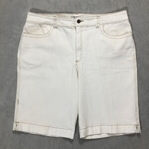 Chico's White‎ Denim Bermuda Shorts High Waist Casual Summer Womens Size 16